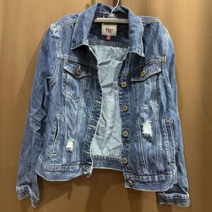 YMI Blue Distressed Jean Jacket, Size M